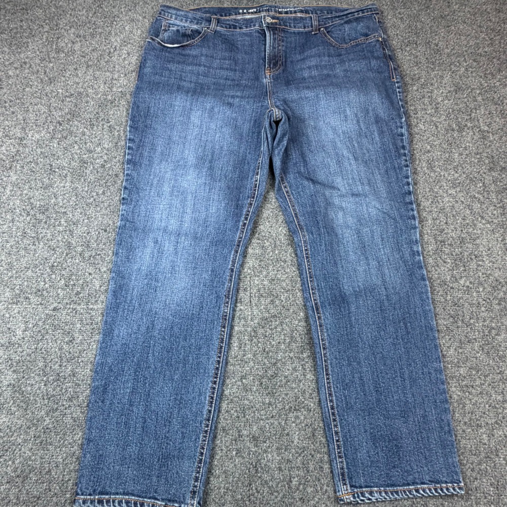 Old Navy Boyfriend Straight Jeans Medium Wash Blue Denim‎ Size 16 38x28 Stretch